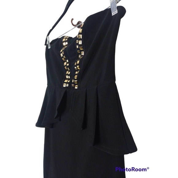 Charlotte Russe Strapless Studded Peplum Mini Dress - Picture 2 of 6